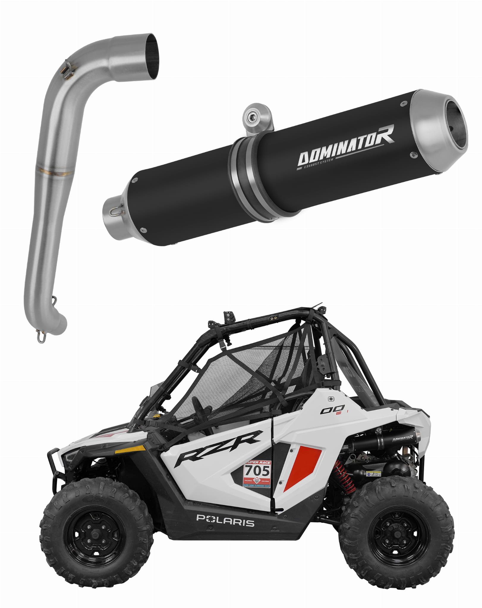 Polaris RZR 200 2022 – 2025 Exhaust Silencer Muffler MX BLACK + dB killer
